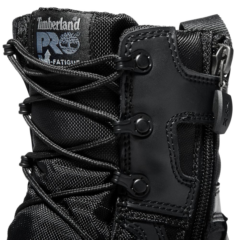 Bocanci Pro Timberland Barbati Negrii - Valor™ Duty 8\" Side-Zip Comp Toe - Romania - WSGUMY201